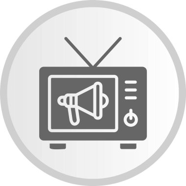 Propaganda Kabartması Gri Çember Simgesi