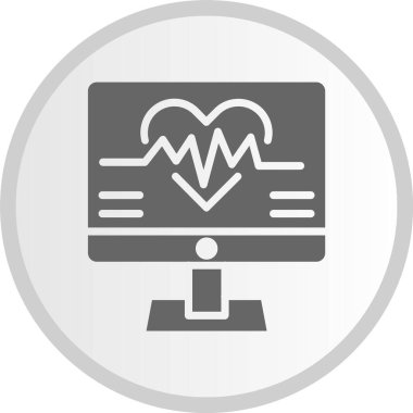 Sağlık Hizmetleri Kabartması Gri Çember Simgesi