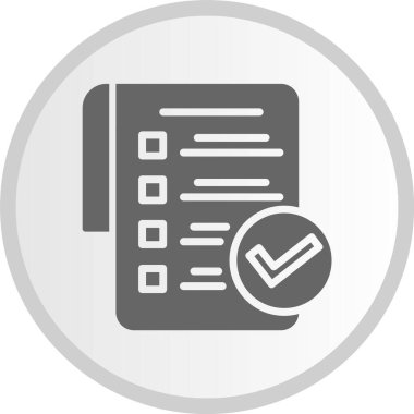 Kontrol Listesi Kabartma Çemberi Gri Simgesi