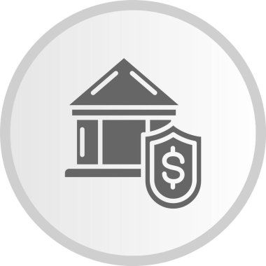 Banka Kabartma Çemberi Gri Simgesi