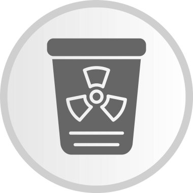 Toksik Atık Kabartma Çemberi Gri Simge