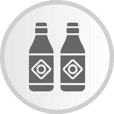 Şişe Kabartma Çemberi Gri Simgesi