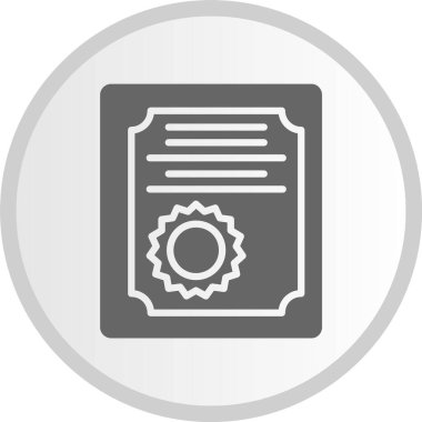 Sertifika Kabartma Çemberi Gri Simgesi