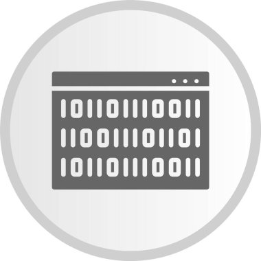 İkili Kod Gri Çember Simgesi