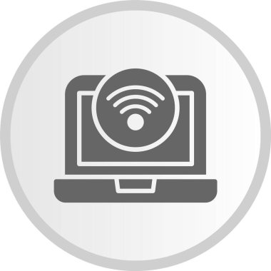 Wifi Kabartma Çemberi Gri Simge