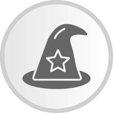 Cadı Şapkası Sembol Gri Çember Simgesi