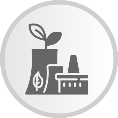 Enerji Santrali Kabartma Çemberi Gri Simge
