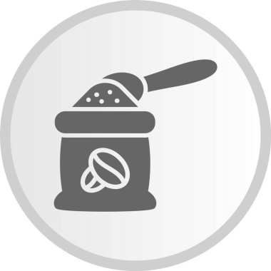 Kahve Torbası Gri Çember Simgesi