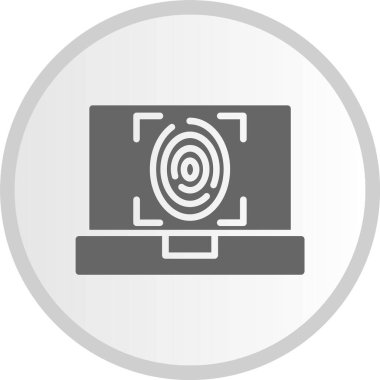 Parmak izi İşaret Çemberi Gri Simgesi