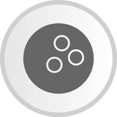 Bowling Topu Kabartma Çemberi Gri Simgesi