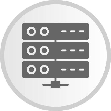 Sunucu Kabartması Gri Çember Simgesi