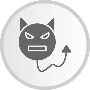 Şeytan Kabartma Çemberi Gri Simgesi