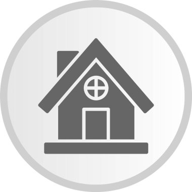 Ev Kabartma Çemberi Gri Simgesi