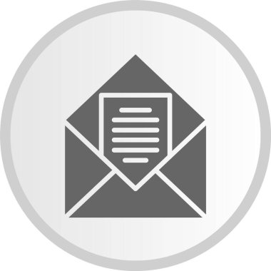 E- posta Kabartma Çemberi Gri Simgesi