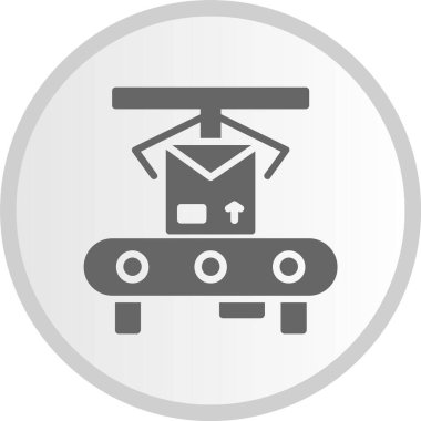 Taşıyıcı Şerit Vektör Çizgisi Gri Çember Simgesi