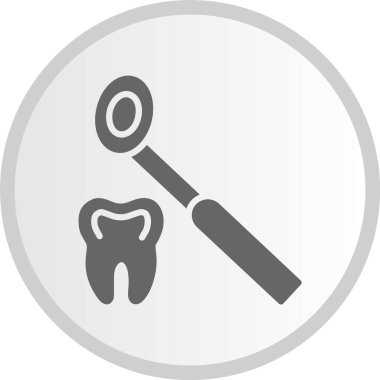 Diş Aynası Kabartma Çemberi Gri Simgesi