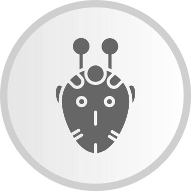 Uzaylı Kabartması Gri Çember Simgesi