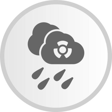 Asit Yağmuru Kabartması Gri Çember Simgesi