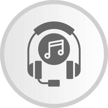 Kulaklık Kabartması Gri Çember Simgesi