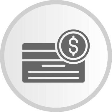 Finans Kabartma Çemberi Gri Simgesi