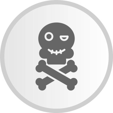 Kafatası Kabartma Çemberi Gri Simgesi