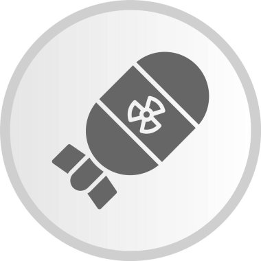 Bomba Kabartma Çemberi Gri Simgesi