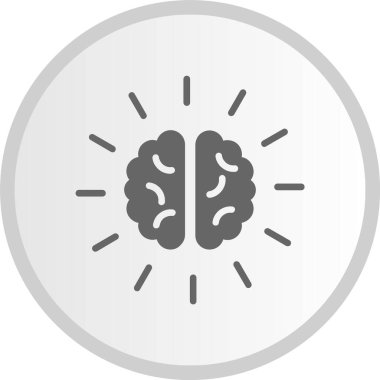 Beyin Kabartma Çemberi Gri Simgesi