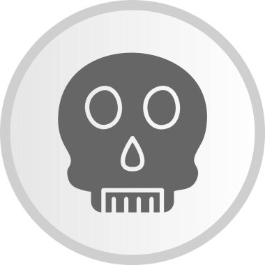 Kafatası Kabartma Çemberi Gri Simgesi