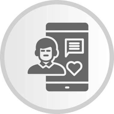 Sosyal Medya Bağımlılığı Sembol Gri Çember Simgesi