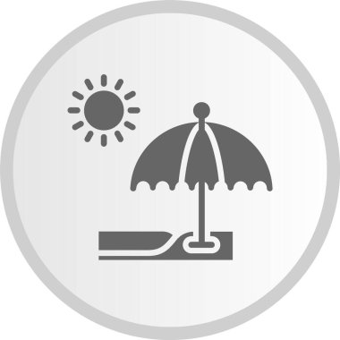 Plaj Kabartması Gri Çember Simgesi