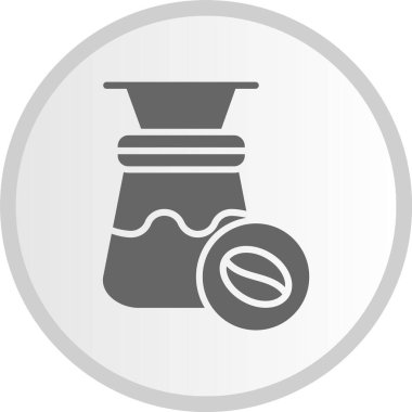 Kahve Filtresi Kabartma Çemberi Gri Simgesi