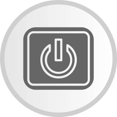 Güç Düğmesi Kabartma Çemberi Gri Simgesi