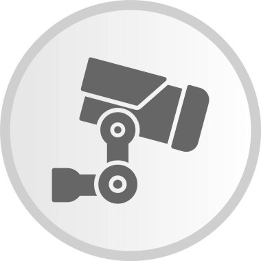 Kamera Kabartma Gri Çember Simgesi