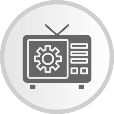 TV Kabartma Çemberi Gri Simgeyi Onar