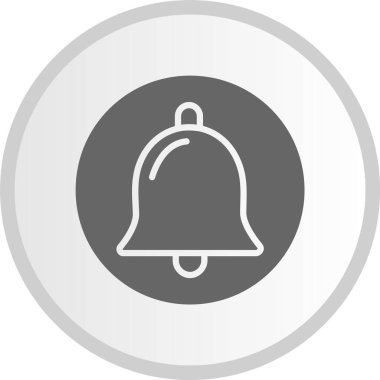 Alarm Çanı Kabartma Çemberi Gri Simgesi