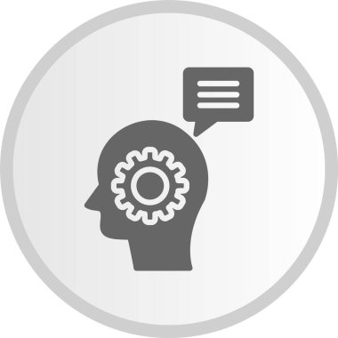 Gri Çember Simgesi Düşünme