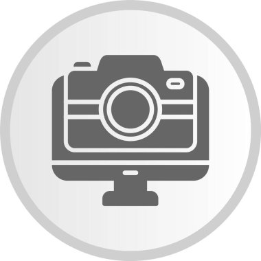 Kamera Kabartma Çemberi Gri Simgesi