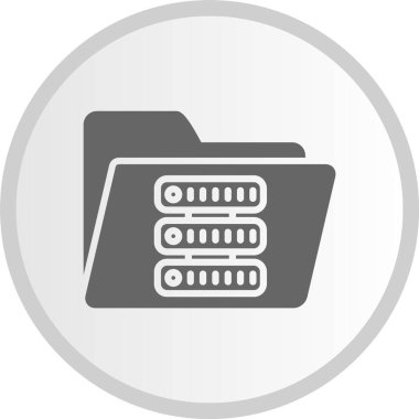 Veri Sunucusu Kabartma Çemberi Gri Simgesi