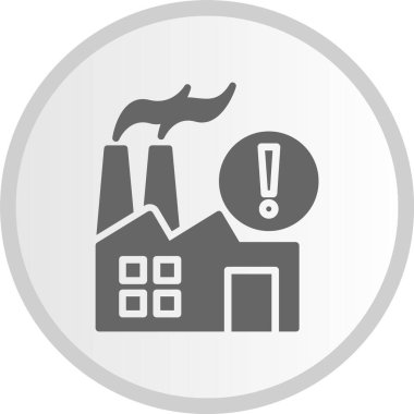 Ünlem İşareti Gri Çember Simgesi