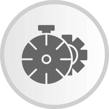 Zamanlayıcı Kabartma Çemberi Gri Simgesi