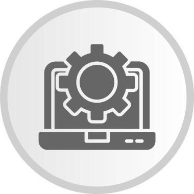 Ayarlar Vektör Çizgisi Kabartma Çemberi Gri Simgesi