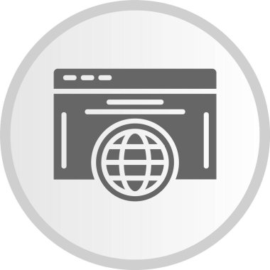 Web Kabartma Çemberi Gri Simgesi