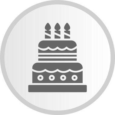 Doğum günü pastası sembolü Gri Çember Simgesi