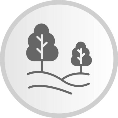 Orman Kabartma Çemberi Gri Simgesi