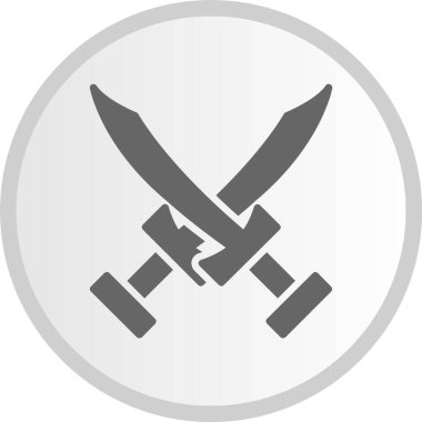 Kılıç Kabartması Gri Çember Simgesi