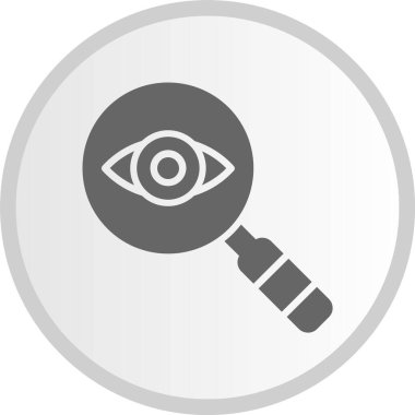 Büyüteç Kabartma Çemberi Gri Simgesi