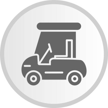 Golf Arabası Kabartma Çemberi Gri Simgesi