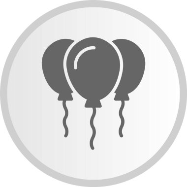 Balonlar Gri Çember Simgesi