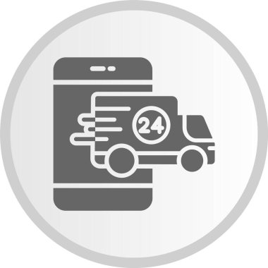 Çevrimiçi Teslimat Sembolü Gri Çember Simgesi