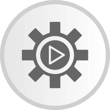 Düğme Kabartma Çemberi Gri Simgesi Çal